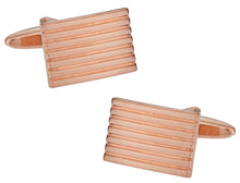 Load image into Gallery viewer, Rose Gold Lined Cufflinks
