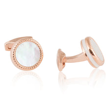 Load image into Gallery viewer, Rose Gold Mother of Pearl Cufflinks and Studs
