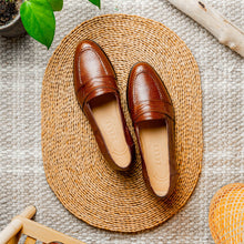 Load image into Gallery viewer, 14-202-CGN ROSSI Teju Lizard Penny Loafer, Cognac
