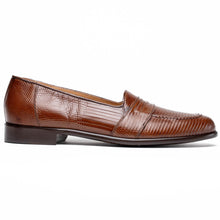 Load image into Gallery viewer, 14-202-CGN ROSSI Teju Lizard Penny Loafer, Cognac
