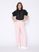 Load image into Gallery viewer, Round-Neck Puff Sleeve Eyelet Top
