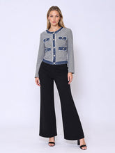 Load image into Gallery viewer, Round Neck Two- tone Denim Jacket
