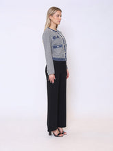 Load image into Gallery viewer, Round Neck Two- tone Denim Jacket
