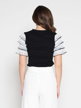 Load image into Gallery viewer, Round Neckline Tiered Short Sleeve Top
