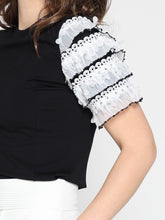 Load image into Gallery viewer, Round Neckline Tiered Short Sleeve Top
