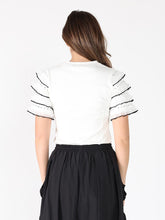 Load image into Gallery viewer, Round Neckline Tiered Short Sleeve Top
