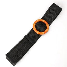 Load image into Gallery viewer, Round Women Waist Belt Classic Wooden Buckle Casual Style Buckle Simple Lightweight Waist Dress Band
