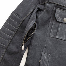 Load image into Gallery viewer, Rowdy Men's Thunder Denim Motorcycle Jacket
