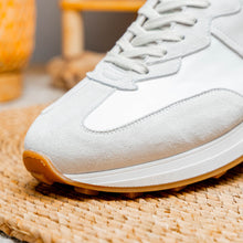 Load image into Gallery viewer, 66-265-WHT ROXI Suede &amp; Calfskin Sneaker, White
