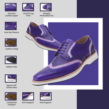Load image into Gallery viewer, Roy Ostrich Leather Perforated toe Casual Oxford Dress Shoes
