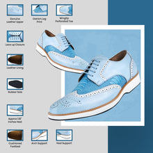 Load image into Gallery viewer, Roy Ostrich Leather Perforated toe Casual Oxford Dress Shoes
