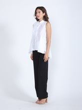 Load image into Gallery viewer, Ruffle Flower Applique Asymmetrical Hem Shirt
