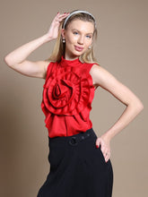 Load image into Gallery viewer, Ruffle Flower Detail Tank Top
