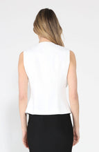 Load image into Gallery viewer, Ruffle Front Button Down Sleeveless Jacket
