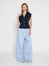 Load image into Gallery viewer, Ruffle Front Button Down Sleeveless Jacket
