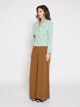 Load image into Gallery viewer, Ruffle Front With Button Long Sleeve Jacket
