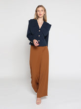 Load image into Gallery viewer, Ruffle Front With Button Long Sleeve Jacket
