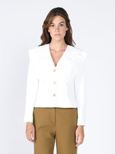 Load image into Gallery viewer, Ruffle Front With Button Long Sleeve Jacket
