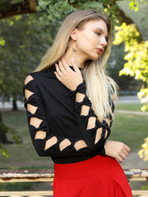 Load image into Gallery viewer, Ruffle long sleeve high neck top
