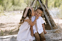 Load image into Gallery viewer, Russet Stripe Lady Hair Bow
