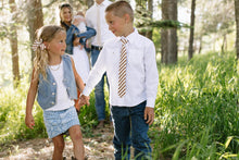 Load image into Gallery viewer, Russet Stripe Petite Hair Bow
