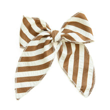 Load image into Gallery viewer, Russet Stripe Darling Hair Bow
