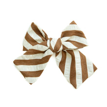 Load image into Gallery viewer, Russet Stripe Petite Hair Bow
