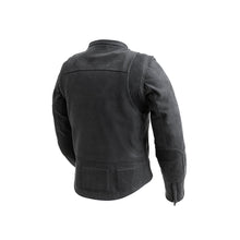 Load image into Gallery viewer, RYBAK Women's Leather Biker Club Jacket
