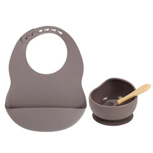Load image into Gallery viewer, Colorful Silicone Feeding Set for Babies: Bib, Bowl, and Spoon
