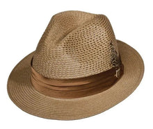 Load image into Gallery viewer, Stacy Adams Dublin- Milan Straw Fedora Hat
