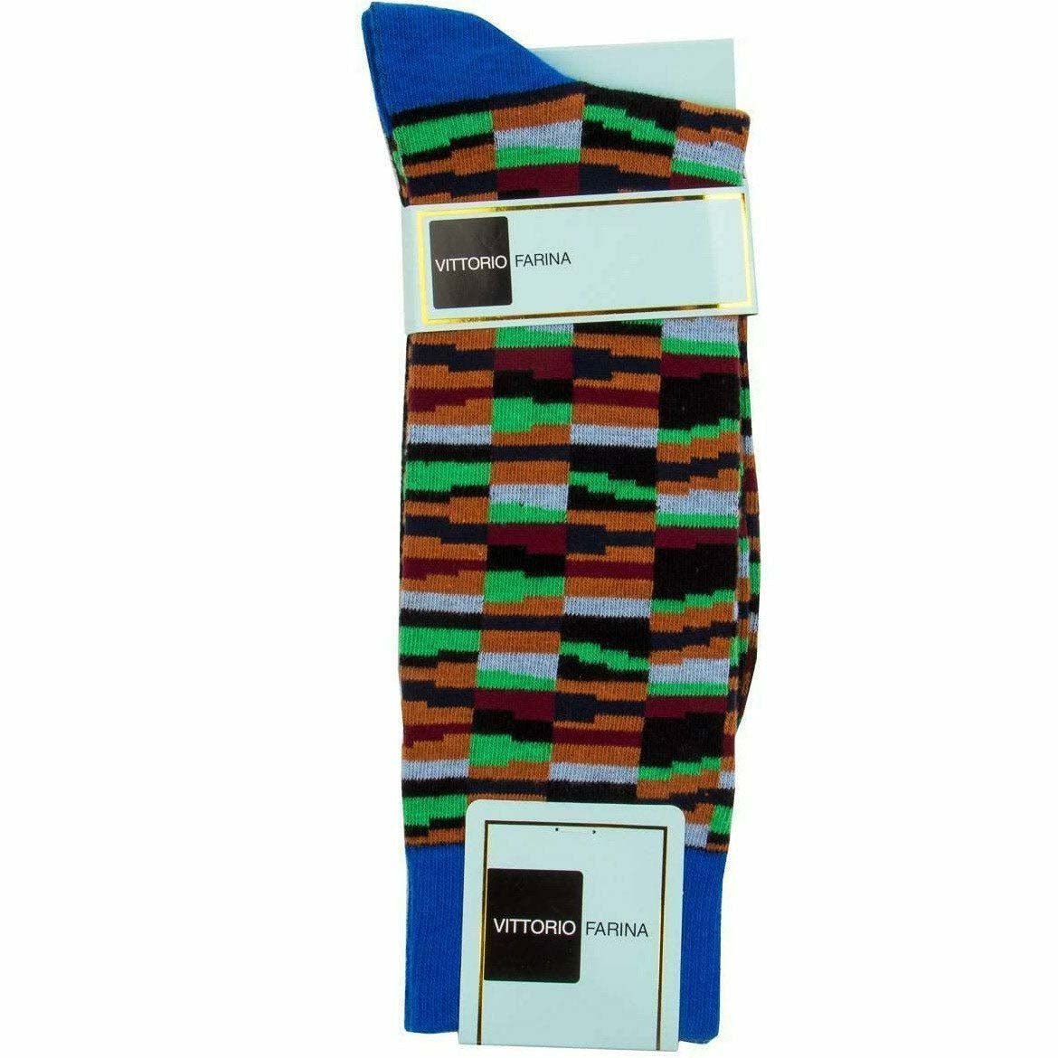 Vittorio Farina Men's Crazy Stripe Designer Dress Socks