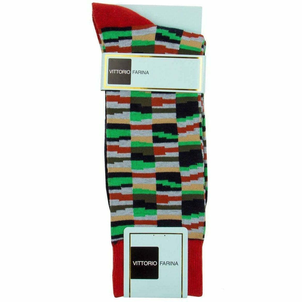 Vittorio Farina Men's Crazy Stripe Designer Dress Socks