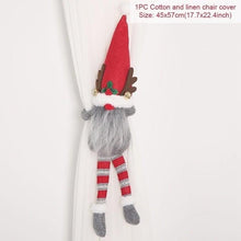 Load image into Gallery viewer, Santa Claus Elk Christmas Curtain Decor Merry Christmas Decor For Home Christmas Ornaments Gift Curtain Tieback Santa Curtain Buckle Tieback Curtain Holder Fastener Doll Wine Bottle Topper for Home Window Decorations
