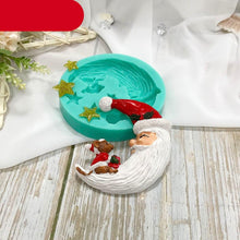 Load image into Gallery viewer, Santa Claus Moon Shape Fondant Silicone Mold With Star For Christmas Chocolate Dessert Biscuit Sugar Baking Cake Tools Santa Crescent Moon Silicon Mold Cake Baking Mold
