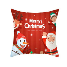 Load image into Gallery viewer, Santa Pillowcase Happy New Year 2022 Merry Christmas Gifts Xmas Decor Christmas 1PCS Pillow Case Sofa Decorative Santa Claus Xmas Throw Pillowcase Cotton Linen Square Cushion Pillow Covers For Home Cushion Cover 45x45CM
