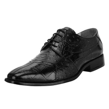Load image into Gallery viewer, Sassy Crocodile Ostrich Print Lace-Up Dress Shoes
