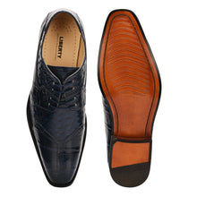 Load image into Gallery viewer, Sassy Crocodile Ostrich Print Lace-Up Dress Shoes
