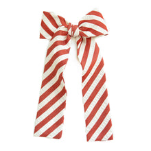 Load image into Gallery viewer, Scarlet Stripe Lady Hair Bow
