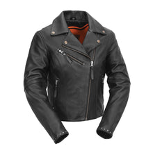 Load image into Gallery viewer, Scarlett Star - Womens Motorcycle Leather Jacket
