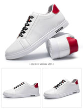 Load image into Gallery viewer, School Casual Leather Mens Sneakers Fashion Flat Outdoor Sneakers Classic Sports Flat Low Top Sneaker Lace-up Fashion Walking Jogging Non Slip Athletic Comfortable Mens Sneakers
