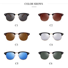 Load image into Gallery viewer, Semi Rimless Frame Driving Sunglasses Men Black Business Design Sun Glasses Stylish Cool Polarized Sunglasses For Men  Retro Frame New Driving Sunglasses Outdoor Round Shaped Elegant Shades  Comfortable Eyewear

