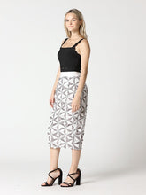 Load image into Gallery viewer, Sequin Beaded Pinwheel Motifs Banding Midi Skirt
