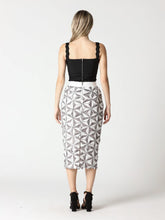 Load image into Gallery viewer, Sequin Beaded Pinwheel Motifs Banding Midi Skirt
