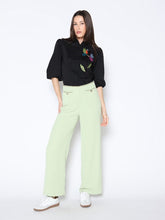 Load image into Gallery viewer, Sequin Embroidery Flower Detail Puff Sleeve Shirt
