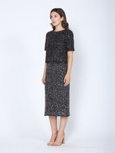Load image into Gallery viewer, Sequined Cropped Short Sleeve Top
