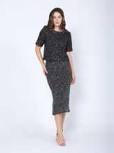 Load image into Gallery viewer, Sequined Cropped Short Sleeve Top
