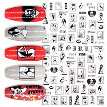 Load image into Gallery viewer, Sexy Lady Pattern 3D Nail Stickers Character Image Decals Slider Valentine Black White Nail Art Decoration Strip Line Nail Decal Self-Adhesive 3D Wave Design Decoration for Women Girls Art Stickers Decal Decoration Metallic Curve Strip Line Nail
