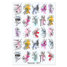 Load image into Gallery viewer, Sexy Lady Shaped 3D Nail Stickers Character Face Image Leaves Flower Decals Slider Black White Nail Art Decoration Manicure Decoration Nail Art Supplies 3D Self-Adhesive Nail Decals Designer Nail Stickers for Acrylic Nails
