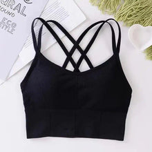 Load image into Gallery viewer, Sexy Women Tops Back Cross Strap Tank Top Push Up Running Sports Bra Breathable Soft Fitness Beauty Solid Color Yoga Bra
