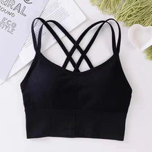 Load image into Gallery viewer, Sexy Women Tops Back Cross Strap Tank Top Push Up Running Sports Bra Breathable Soft Fitness Beauty Solid Color Yoga Bra
